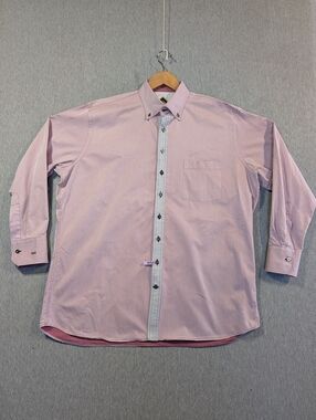 Supreme Dress Shirt Men's XL Pink Customized Initials